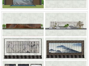 精品山水景墻景墻景墻影壁墻文化墻圍墻園林景觀墻su模型設(shè)計(jì)模型下載